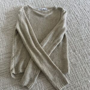 Zara Women's Metallic Thread Knit Sweater